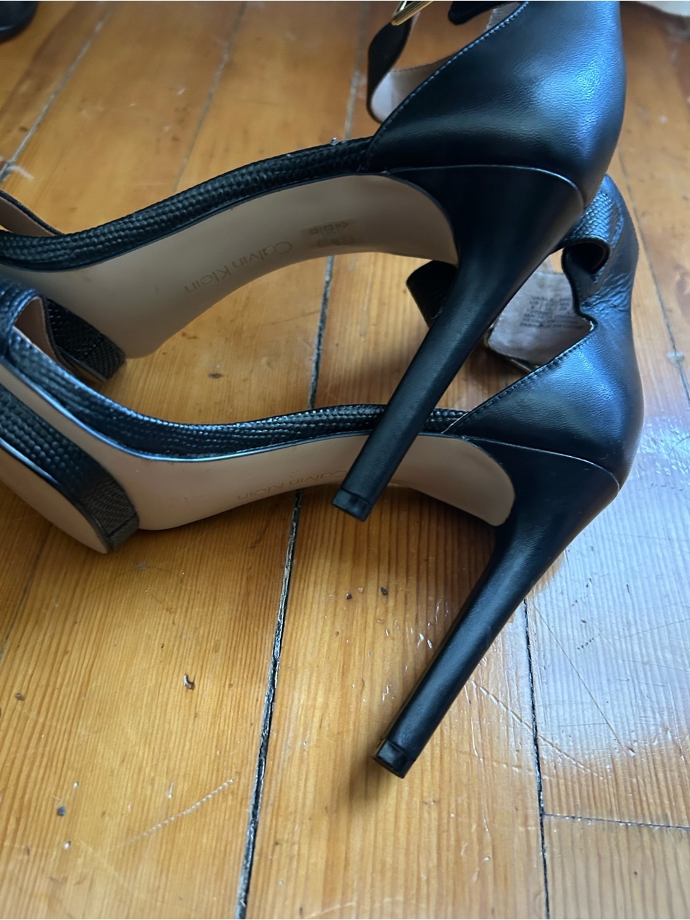 Women's Black Ankle-Strap High Heel Sandals - Picture 4 of 5